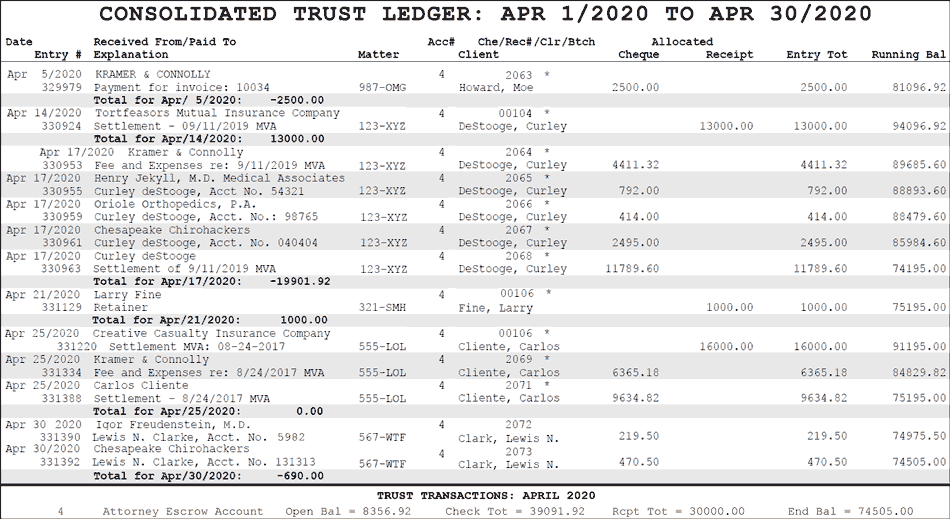 This Ledger Shows All Transactions for All Clients in All Cases This Ledger Shows All Transactions for All Clients in All Cases